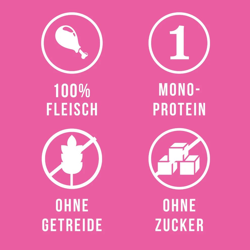 Huhndert Prozent lecker - Fleisch Leckerli für Hunde aus 100% Huhn - doggiescouture.at
