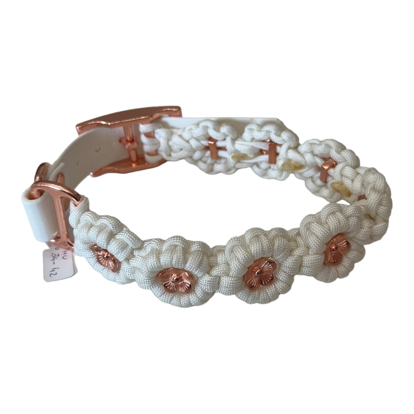 Paracord Halsband white flower - doggiescouture.at