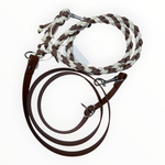 Double-Trouble-Sofortkaufleine von Doggies Couture – handgefertigte Hundeleine aus Paracord und Biothane, 220 cm lang, flexibel von Handschlaufe bis Crossbody verstellbar und mit zwei frostsicheren 360°-Bolzenkarabinern.