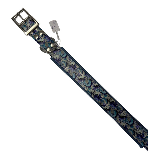 Biothane Blue Ornamet (Leder Unterfüttert) - doggiescouture.at