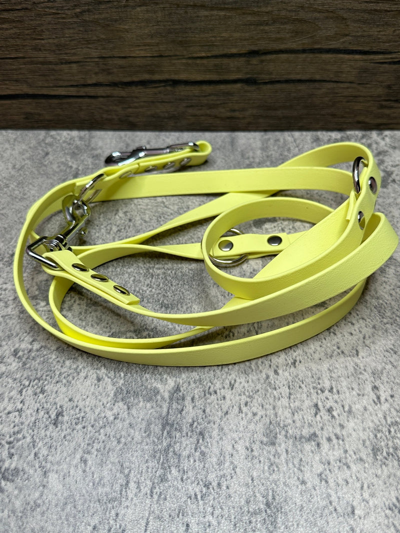 Laisse biothane jaune pastel