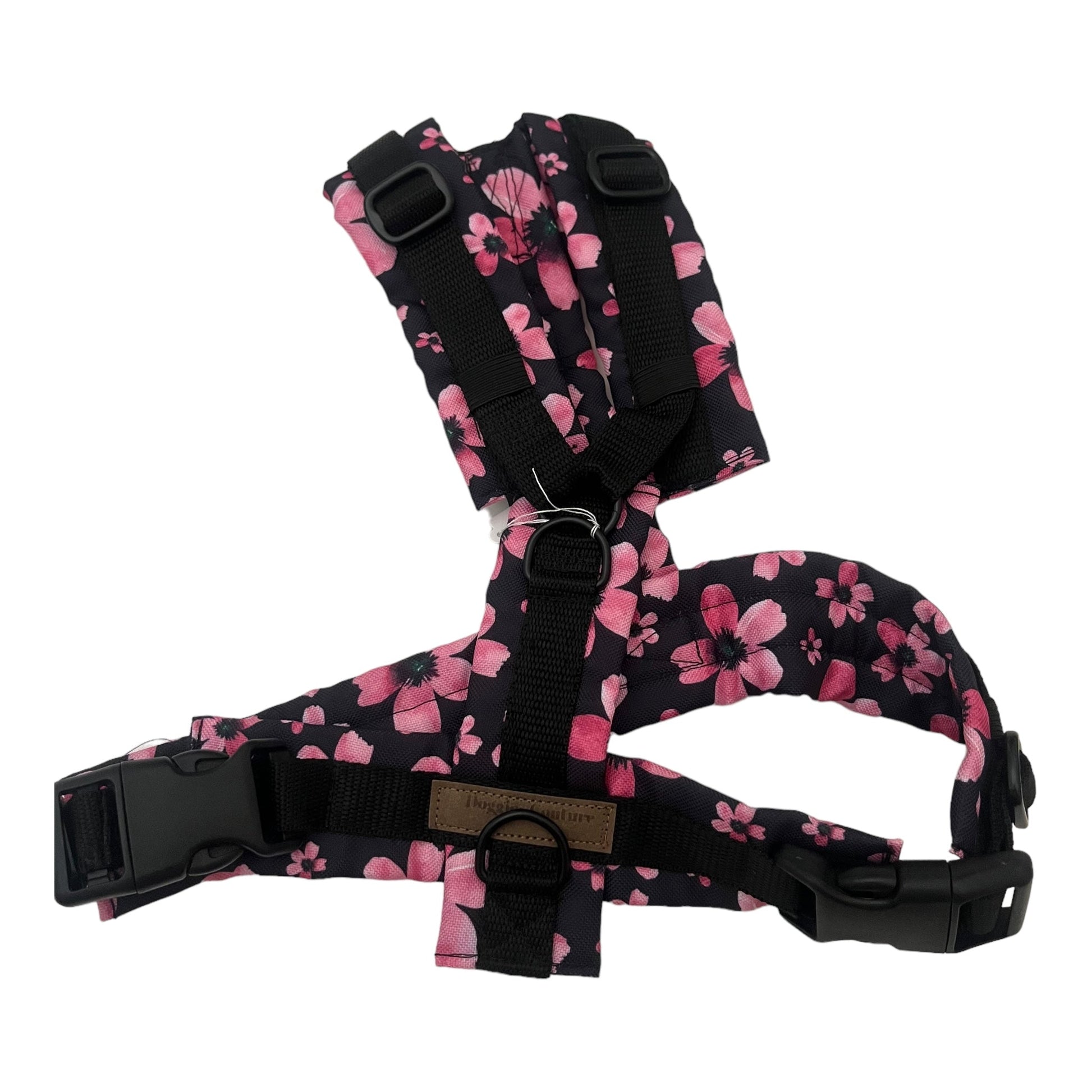 Brustgeschirr pink Flowers - doggiescouture.at