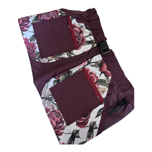 Gassi - und Trainingsschürze Flowers Burgundy - doggiescouture.at