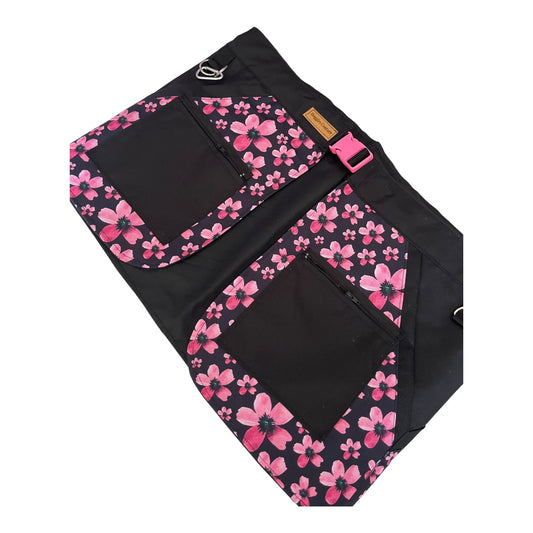 Gassi - und Trainingsschürze pink Flowers - doggiescouture.at