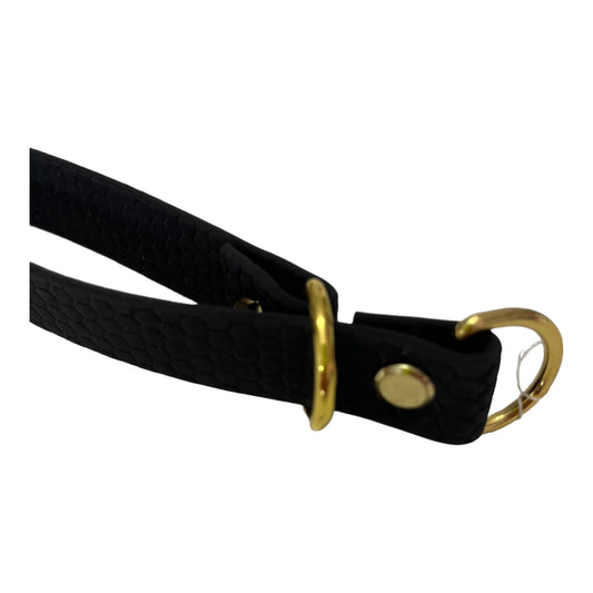 Hexa Halsband Zugstop Schwarz Gold 20mm - doggiescouture.at