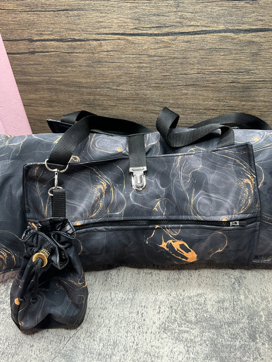 Trainingsdecken-Taschen Set black marmor
