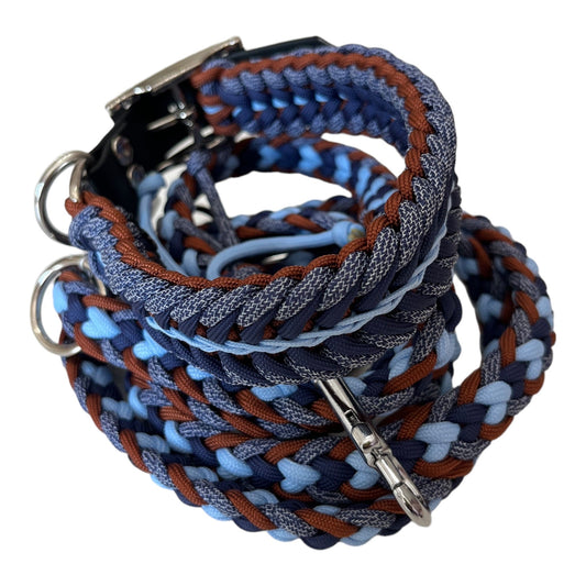 Paracord Halsband denim - doggiescouture.at